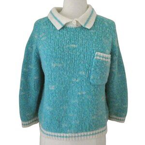 vtg 80s ANDENE polo collar sweater sz M